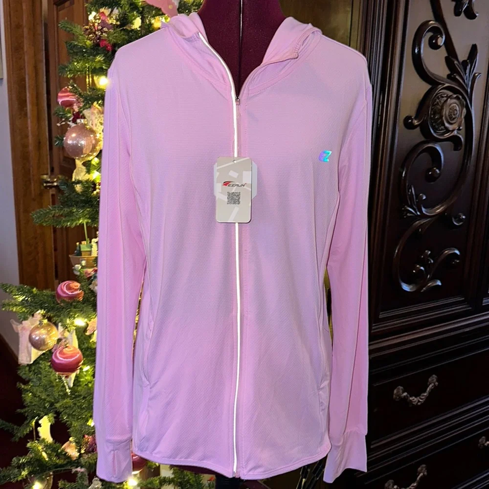 Women's Light Pink Zip-Up Jacket - Picture 2 of 6